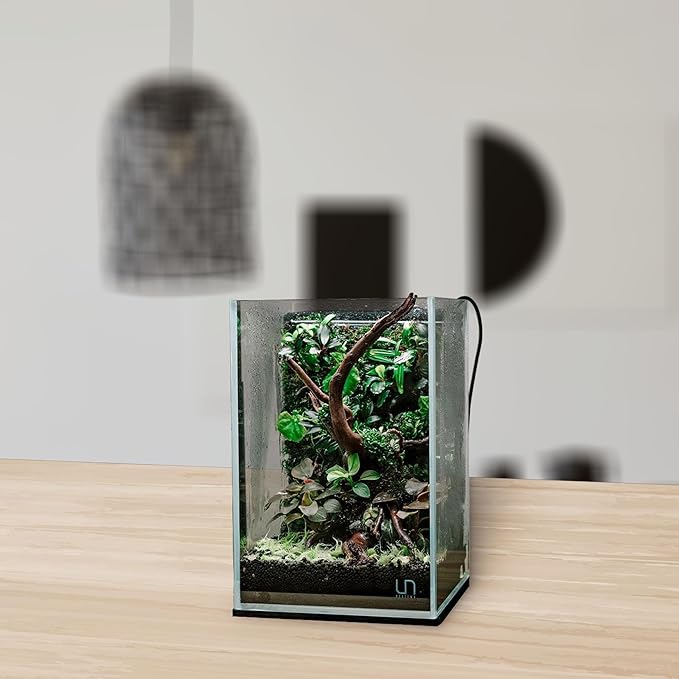 Ultum Nature Systems Ultra Clear Rimless Aquarium - Low Iron Glass Fish Tank with 45° Mitered Edges, 5mm-12mm Thick, Leveling Mat Included (16T, Tall, 1.6 Gallon)