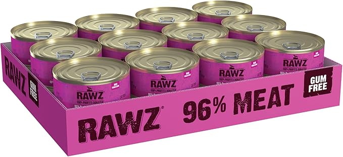 Rawz Natural Premium Pate Canned Cat Wet Food - Made with Real Meat Ingredients No BPA or Gums - 5.5oz Cans 24 Count (Duck & Duck Liver)