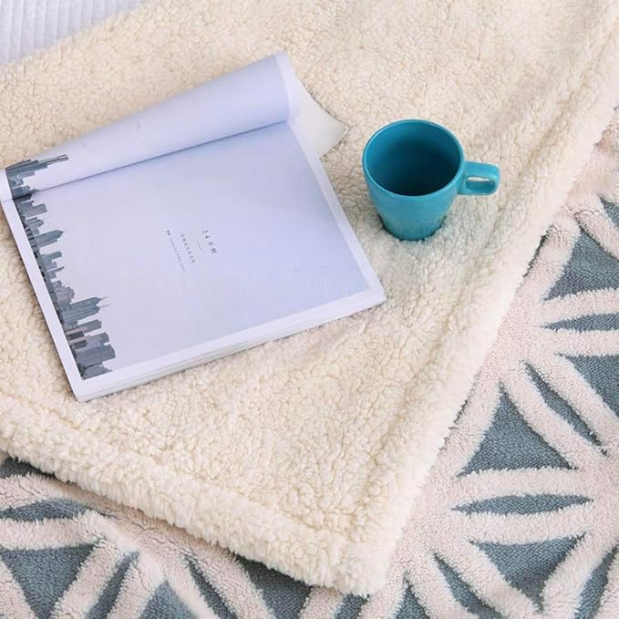 LOMAO Sherpa Fleece Blanket Fuzzy Soft Throw Blanket Dual Sided Blanket for Couch Sofa Bed (Light Blue, 90''x90'')