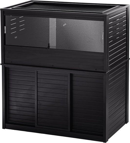 New Age Pet ECOFLEX Large Reptile Enclosure with Matching Cabinet Stand Set in Black