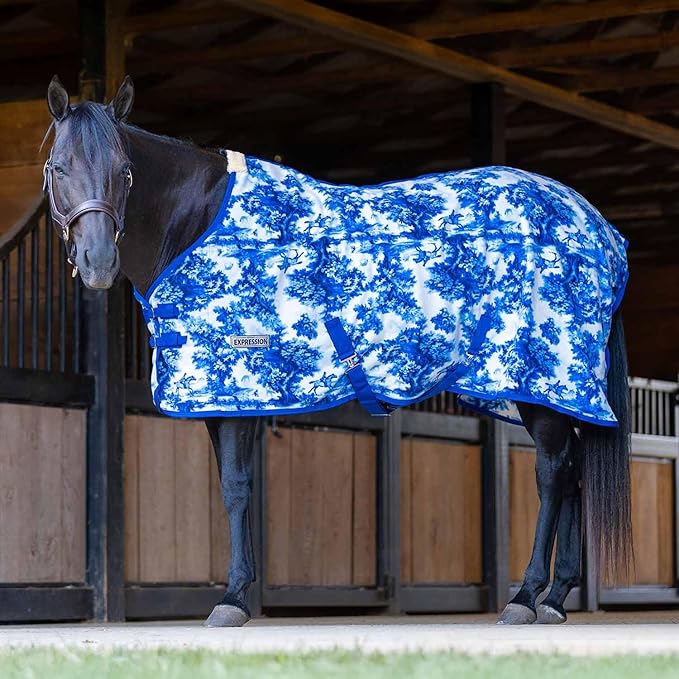 Jeffers Expression Standard Neck Fleece Cooler for Horses, 81"- Equine Towel Blanket, Moisture Absorbent, Light Weight, Best for Drying, Exercise, Bathing, Adjustable Belly Bands - Equestrian Toile