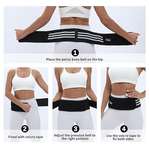 S-XXL Sacroiliac SI Joint Hip Belt for Women Men-Alleviate Sciatica|Pelvic|Back|Lower Back Support, Pelvic Support Belt, Adjustable Sciatica Lumbar Pain Relief, Trochanter Belt(Black,L,Hip Size 43‘’-56‘’)