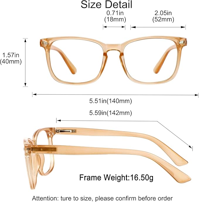 YEIN Bifocal Reading Glasses with Blue Light Blocking Lenses, Bifocal Reader for Women and Men, Vintage Square frame with Spring Hinge (+1.00/+4.00 magnification)