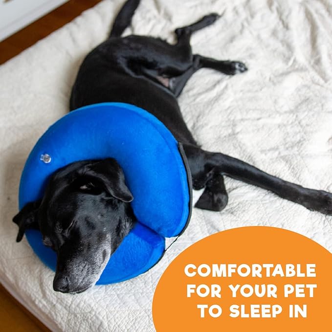 BENCMATE Inflatable Dog Cone Collar Alternative, Soft Dog Cone for Small Medium Large Dogs and Cats, Neck Recovery ECollar Donut Collar After Surgery (XLarge, Orca)