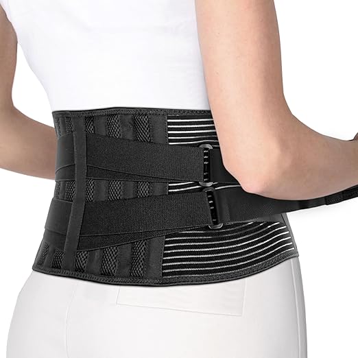 ORTONYX Lower Back Support Belt for Men and Women, Heavy Wok Lifting, Back pain Relief, Herniated Disc, Sciatica/Black XL