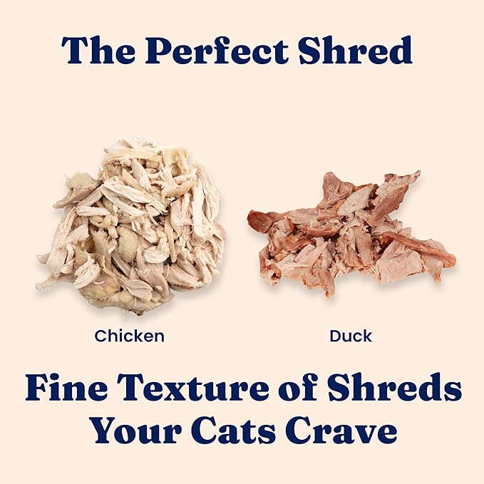 Solid Gold Wet Cat Food Shreds in Gravy - Healthy Canned Cat Food Made w/Real Chicken & Duck Shreds, Vitamins & Minerals - Grain Free & Gluten Free Canned Meals for Cats & Kittens - 24ct/3oz Can