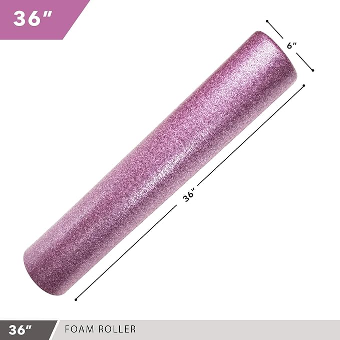High-Density Round Foam Rollers - 4 Size and 8 Color Options - Massage Rollers for Stretching, Deep Tissue and Myofascial Release