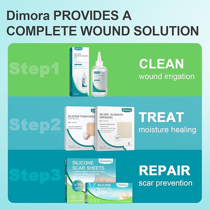 Dimora Fenestrated Foam Dressing, Non-Adhesive Tracheo Pads 4"x4" 10 Packs, Hydrophilic Highly Absorbent Soft Wound Dressings, Secure Tubes and Absorb Leakage