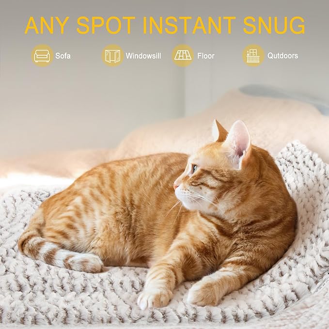 Self Heating Cat Pad Self Warming Bed 27.5" x 18.5" Thermal Heated Cat Mat Extra Warm Pet Mat for Outdoor and Indoor Large Kittens Small Puppy Pets