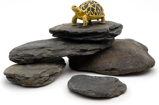 Aquarium Stone Stream Turtle Platform Natural Slate 3-11 inches Fish Rock for Aquarium Decoration Turtle Tanks and Amphibian & Reptile Terrariums-40lb