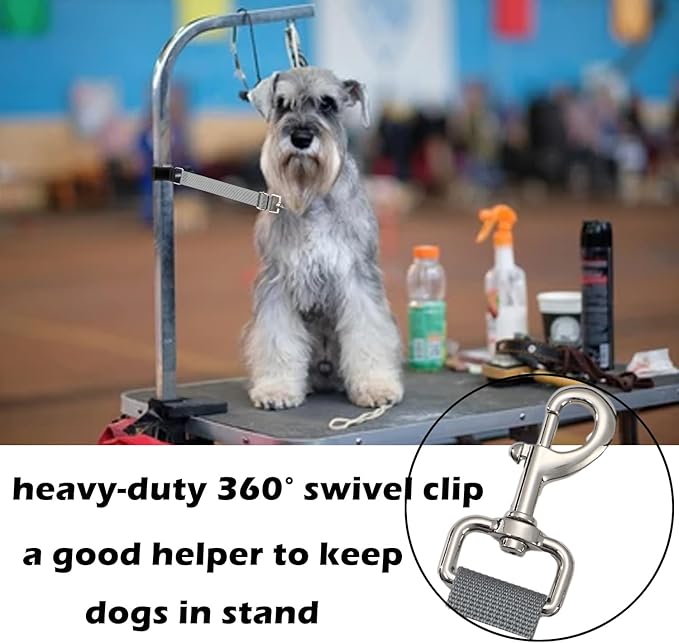 Pet Dog Grooming Table Arm Accessories Dog Grooming Loops for Table Arm Extender Adjustable Extension Loop Bathing Restraint Leash for Small & Medium Dogs(Violet & Neon Pink)