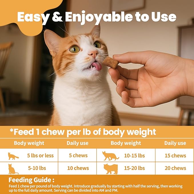 Cat Allergy Relief for Cats, Crunchy & Creamy Chews for Immune & Skin Coat Support – Seasonal Allergies, Itching Relief, Omega 3 & Probiotic Natural Supplement for Cats, Chicken Flavor – 500 Chews