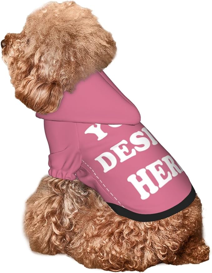 Personalized Chihuahua Dog Hoodie, Custom Pet Warm Sweatshirt Costume with Name Number Photo, Customize ID Clothes for Pupppy Kitten Dogs Cats, DarkPink, M