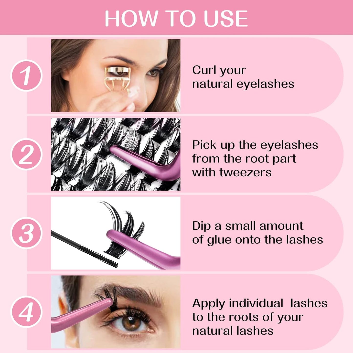280 Pcs Individual Lashes 50D-D-0.07-10 Cluster Lashes C D Curl Wispy Lashes Bottom Lashes DIY Lashes At Home（50D-D-0.07-10）