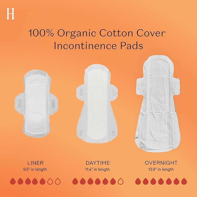 The Honey Pot Company - Incontinence Pads for Women - 64ct - Daytime Non-Herbal - Bladder Leak Control - Organic Cotton Cover & Ultra-Absorbent Pulp Core - FSA & HSA Eligible