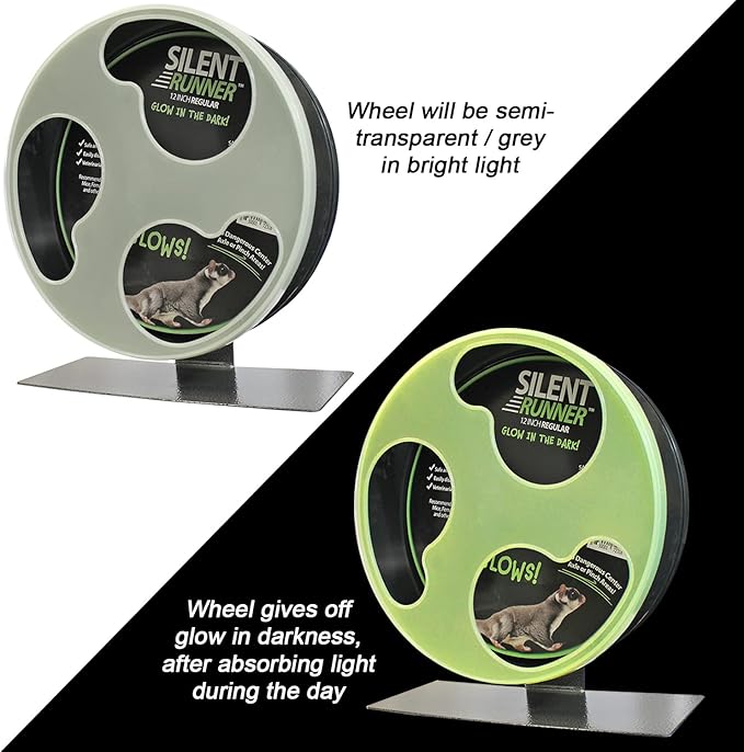Silent Runner Glow Wheel - 12" Regular - Exercise Wheel (Wheel + Autoclean Track)