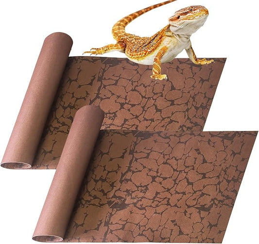 BNOSDM 2 PCS Reptile Carpet Mat Terrarium Liner Bedding Reptile Cage Mat Supplies for Tortoise Lizard Leopard Gecko Snake Chameleon 39.4" x 19.7"