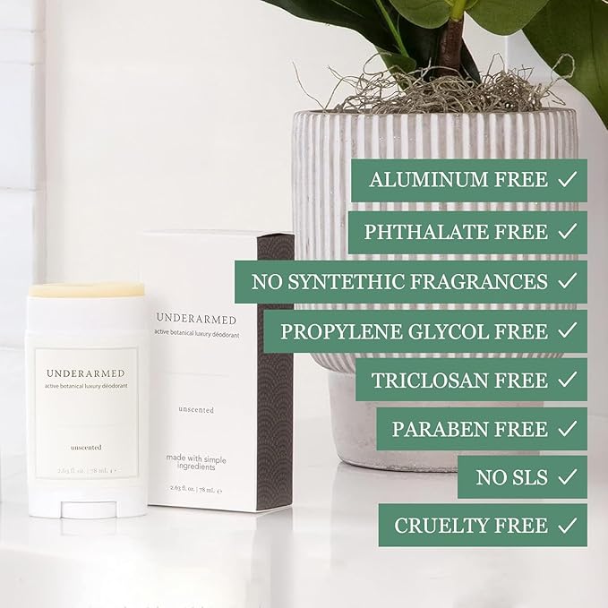 Underarmed Jasmine + Rose Aluminum-Free Deodorant, Coconut + Essential Oils, Baking Soda, Raw Honey & Mineral Salt | Non-GMO Vegan Formula For Women & Men