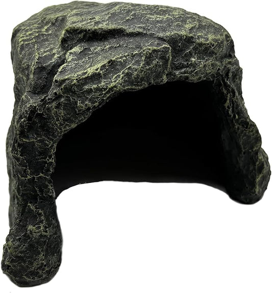 Reptile Rock Hide Cave, Aquarium Habitat Decor Rock Lizard Hideaway Tortoise Hideout for Snakes, Turtles, Amphibians, Fish