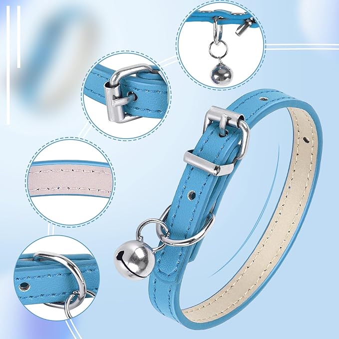 XXS Dog Collar for Teacup Adjustable Teacup Dog Collar for Small Medium Large Dogs 3/8 inch Width (Blue, XXS)