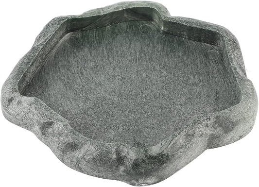 Ejoyous Reptile Water Dish, ABS Reptile Rock Reptiles Feeding Food Bowl Water Dish, Reptile Terrarium Decor Accessories for Tortoise Lizard Turtle Frog Leopard Gecko (S)