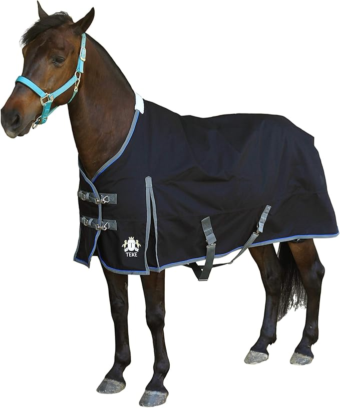 T TEKE Ultimate Turnout Blanket for Horses, 1050D Ballistic Nylon Outer, 220g Medium Weight filling