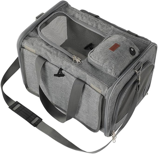 Soft Cats Carrier for Small Dogs Carriers Airline Approved Puppy Travel Bag Softsides Puppy Carry,Soft-Sided,Pets Small Animals Rabbits Bunny Outdoor (Gray)