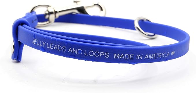 Jelly Pet Grooming Loop for Dogs, Groomers Helper, BioThane Material is Easy to Clean, Waterproof & Durable Noose Loop, Fits Most Pet Grooming Tubs/Tables/3/8”x24” W/Ring Royal Blue