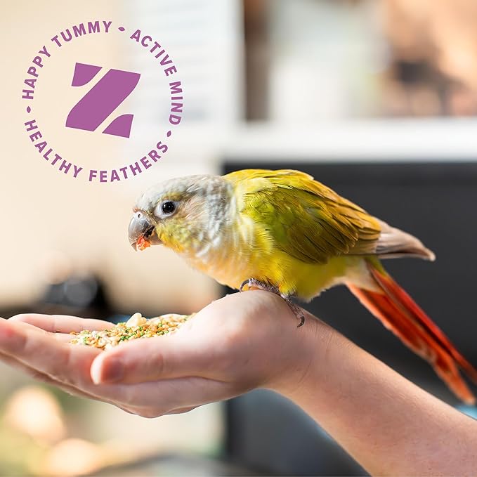 ZuPreem Smart Selects Pellets & Seed Blend, Daily Food for Cockatiel, Lovebird, Quaker, Conure, Lorikeet, Core Nutrition Food for Medium Birds, Essential Vitamins, Conure Feed (M, 2.5 lbs)