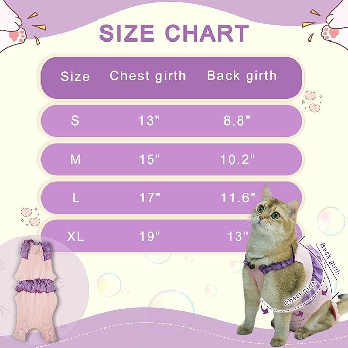 Cat Recovery Suit,Kitten Onesie After Surgery,E-Collar Alternative for Abdominal Wound and Skin Diseases,Soft Breathable Bodysuit After Spay（Beige-m）