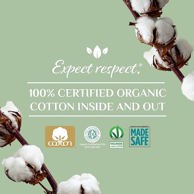 Organyc – 100% Organic Cotton Inside and Out Light Incontinence Pads for Bladder Leaks, FSA/HSA Eligible, Ultimate Flow, 14 Count