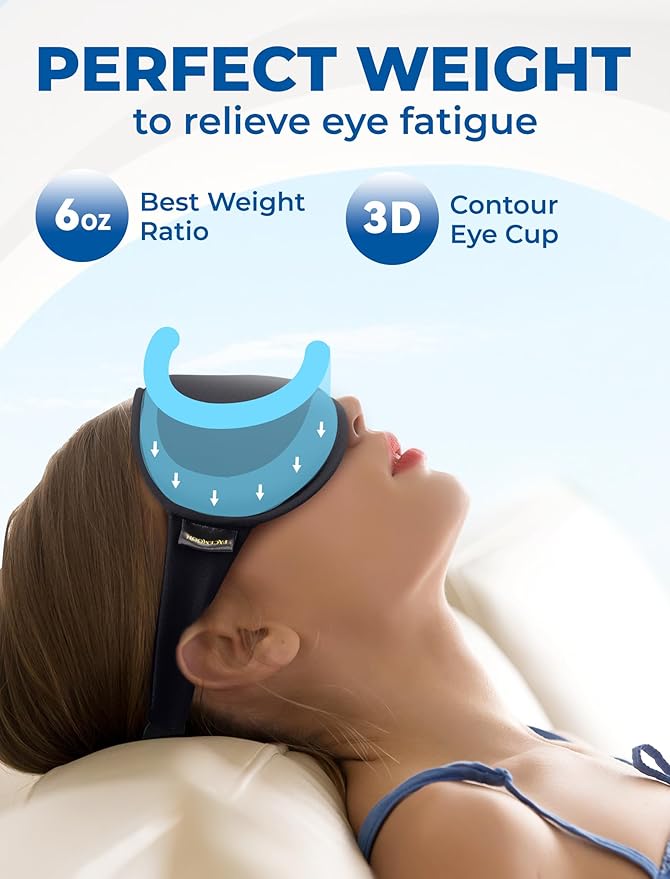 3D Cooling Sleep Mask Blackout-Gel Eye Mask for Cold Compress, Cooling Weighted Eye Mask for Sleeping, Zero Eye Pressure, Ice Cold Pack, Cold Compress for Puffy Eyes FSA HSA Eligible-Black