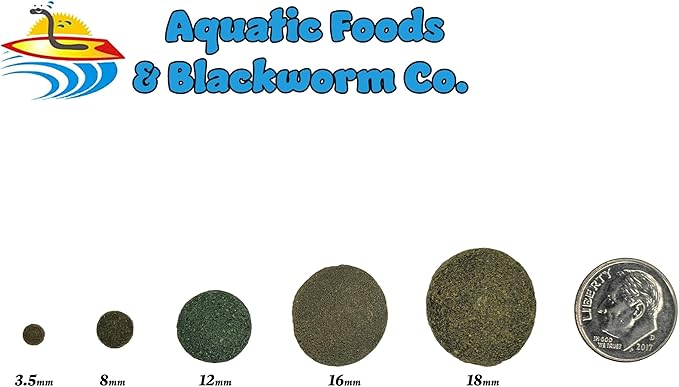 Aquatic Foods Inc. 4-Type 12mm - 1/2" Sinking Wafer Mix of Spirulina-Algae, Ultra-Worm, Ultra-Shrimp, Color Enhancing Wafers for Shrimp, Snails, Crabs, Crayfish, All Tropical Fish..5-lb Lg Jar