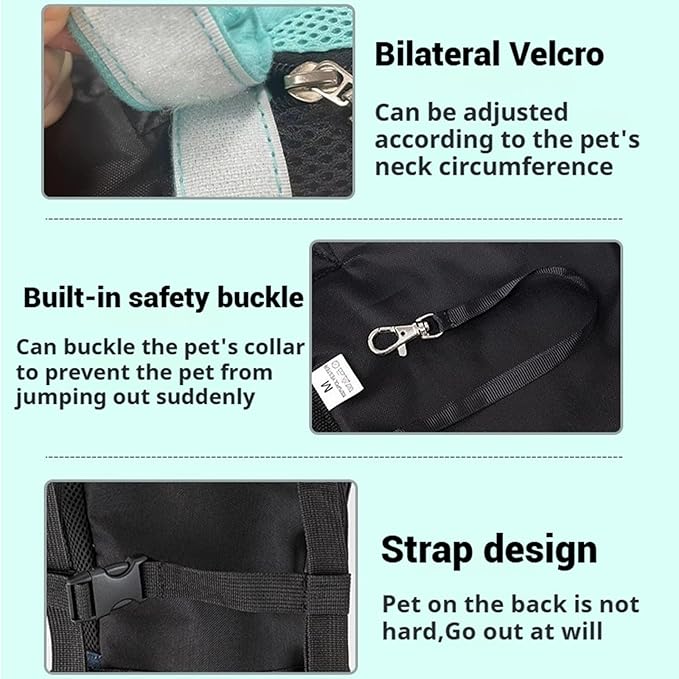 Portable Pet Carrier Backpack, Adjustable Pet Front Cat Dog Carrier Backpack Travel Bag for Small Medium Dogs Cats Puppies, Cat Backpack Carrier for Hiking Cycling (J, XL)