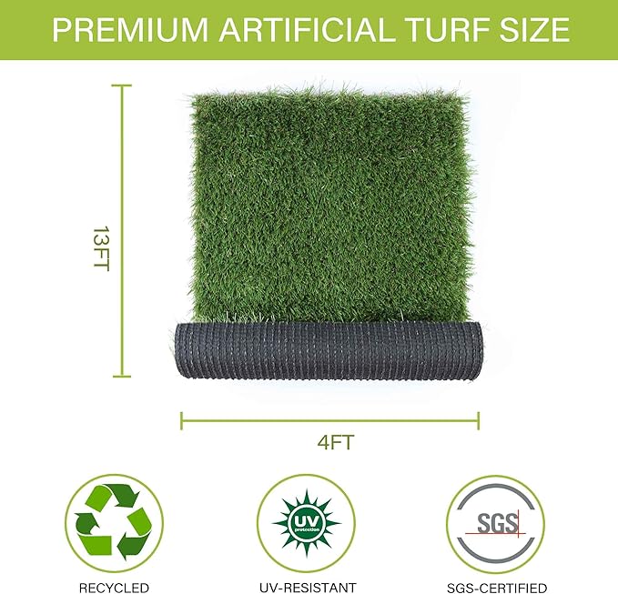 Dogs Grass for Potty Training, Artificial Grass for Dogs Puppy Fake Grass Pads 4x13ft Large Supplies Pets Litter Rugs for Puppy Training