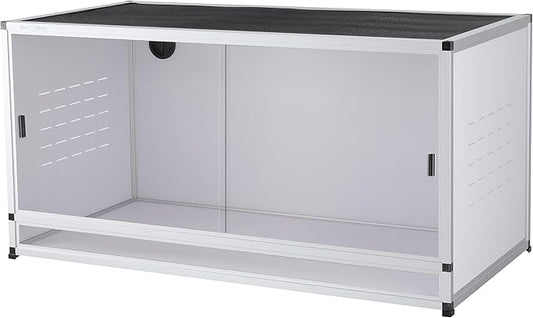 PVC Reptile Enclosure 120 Gallon ToxiRium Large Reptile Terrarium 48''x24''x24 Tank for Bearded Dragon Gecko Lizard Snake,Wide Breeding Lounge Vivarium Area with Sliding Doors Lock