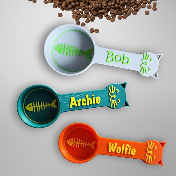 Personalized Cat Food Scoop, Cat Food Measuring Cup with Name, Kibble Scoop (10.67 oz - 1 1/3 cups)