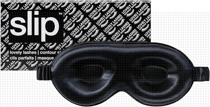 slip Contour Sleep Mask | 100% Pure Mulberry Silk, Ultra Soft | Contoured Design, Prevents Eye Pressure | Adjustable Strap, Ideal for Travel - Black
