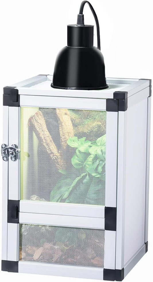 Hybrid Reptile Cage Toxirium 18"x18"x36" with Aluminum Frame, PVC Side & Back Panels, Two Interchangeable Screen & Acrylic Front Doors, Ventilated Top Screen, Ideal for Chameleon, Lizards, Frogs