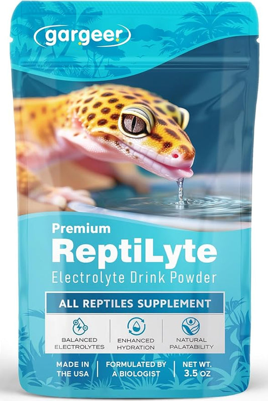 ReptiLyte Premium Electrolyte Drink Supplement for Reptiles | Daily Hydration & Wellness Support | Bearded Dragons, Geckos, Lizards, Tortoises, Snakes | 3.5oz | Made in USA. Enjoy!