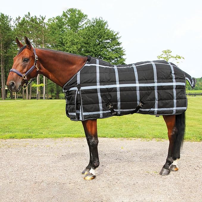 Country Pride Highland 1200D Lightweight Stable Blanket (72, BlackPlaid)
