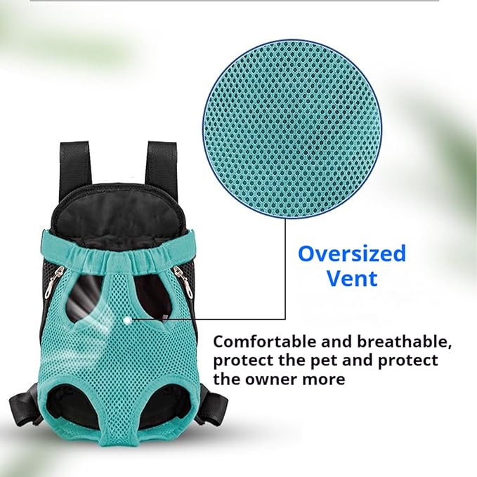 Portable Pet Carrier Backpack, Adjustable Pet Front Cat Dog Carrier Backpack Travel Bag for Small Medium Dogs Cats Puppies, Cat Backpack Carrier for Hiking Cycling (F, XL)