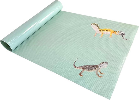 Tank Liner, 17.7" x 59", Reptile Terrarium Substrate Mat Carpet Bedding, Enclosure Liner for Bearded Dragon Leopard Gecko Lizard Tortoise Snake (Turquoise)