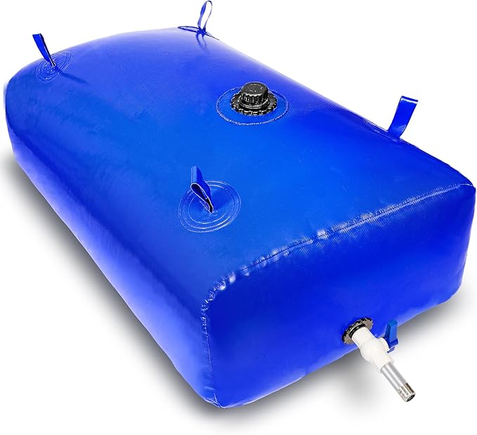 2480 L/650 Gal Water Bladder Tank, Foldable Portable Water Storage Container, Emergency Water Bag for RV, Truck Bed, Fire Prevention, Drought Resistance, Blue