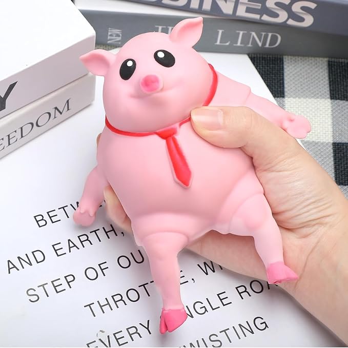 Stretchy Glue-Sand Filled Rubber Pig, Latex Piglet Soft Decompression Doll Toy, Animal High-Elastic Stretchable, Decompression Toy for Adults and Children