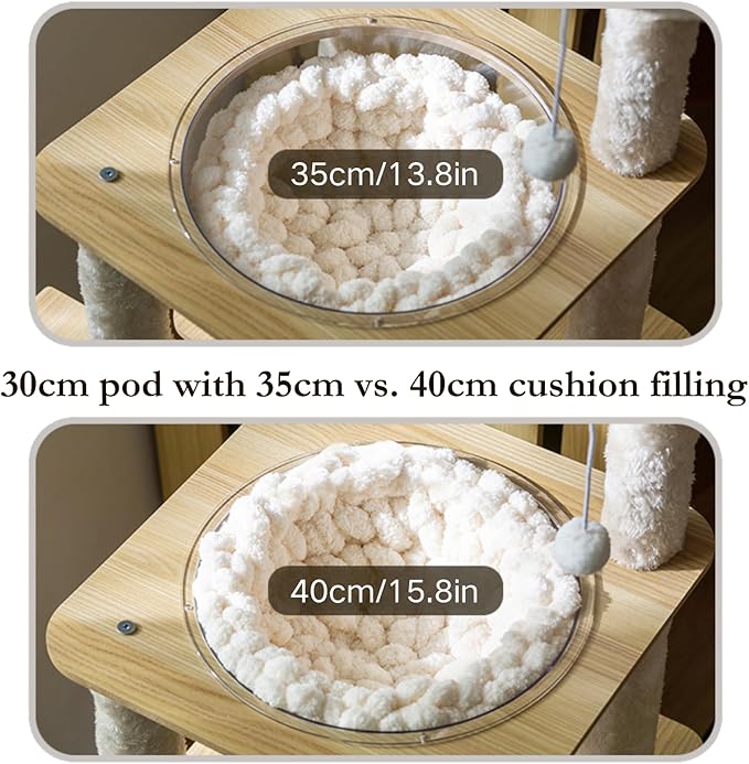Cat Knitted Bed Mat, Extra-Soft Washable Warm Round Pads Cushions for Indoor Kittens, Cat Trees Towers, Perfect for Kneading and Sleeping (Blue-Grey,X-Large)