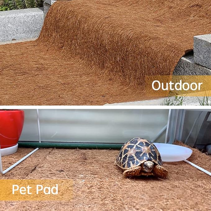 Coco Coir Liner, Yarrdfir 16x120 inch Natural Coconut Liners for planters Flower Basket, Natural Coconut Fiber mat, Garden Decoration, Animal pet pad, Reptile Carpet, Snow Mat