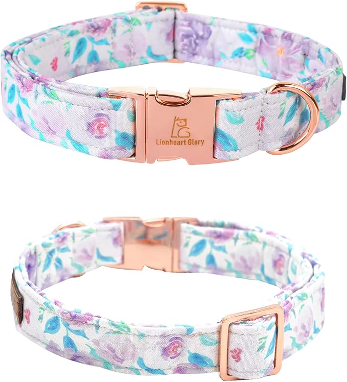 Lionheart glory Purple Dog Collar, Adjustable Dog Collar with Bowtie, Pet Gift Collar for Dog Soft Bowtie Dog Collars for Small Dogs