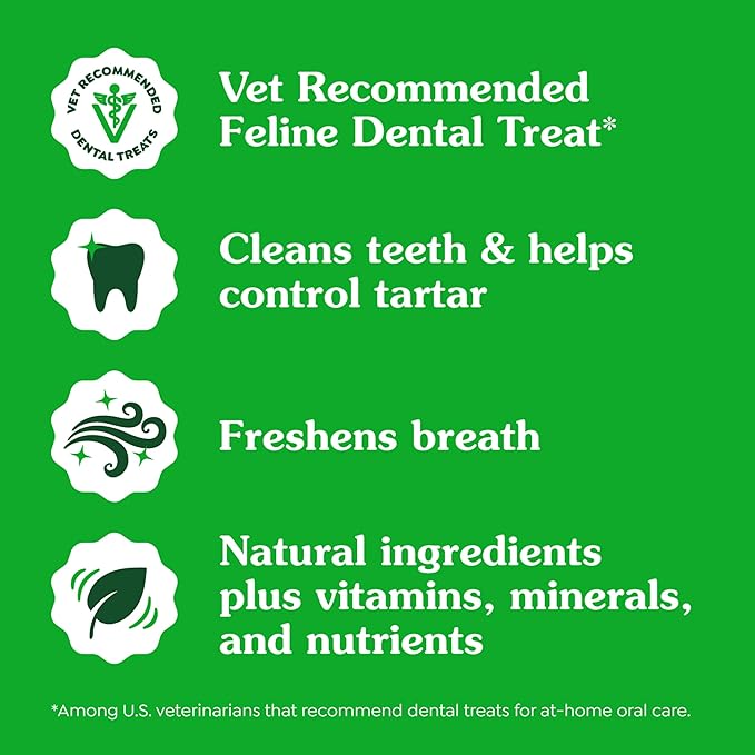 Greenies Feline Dental Cat Treats, Tempting Tuna Flavor, 21 oz. Tub
