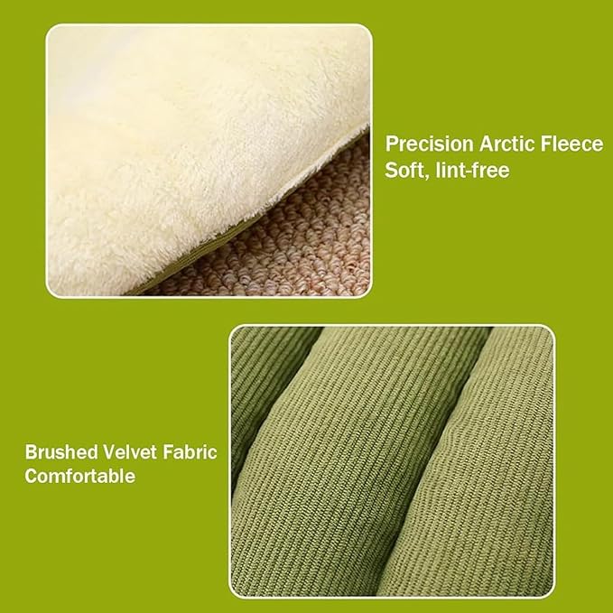 Removable and Washable Winter Closed-Off Cat Bed, Cat Winter Cave, Cute Cat Beds for Indoor Cats, Disassembled Design for Easier Cleaning, with Hair Remover (Green+Purple, 22.4 * 14.6 * 11.0 in)